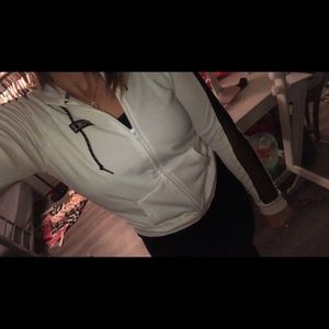 VS PINK white sweatshirt mesh sleeve